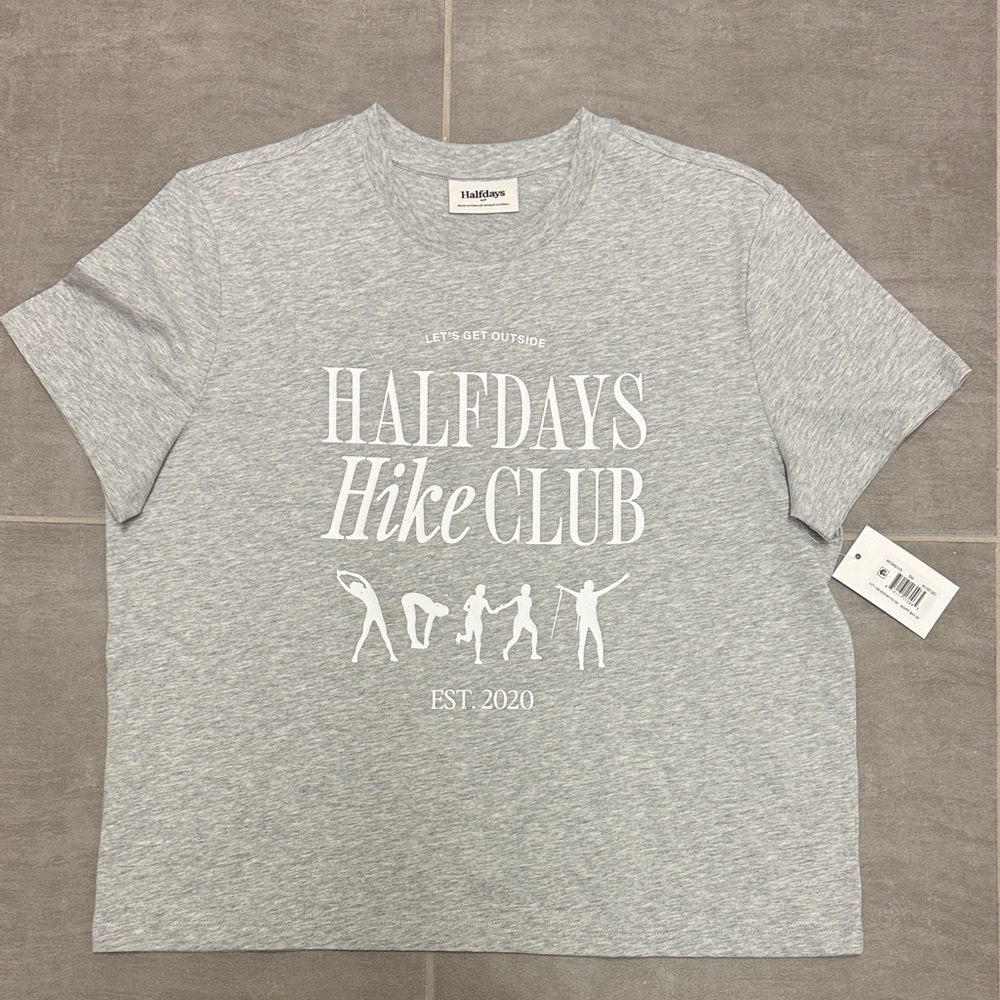 Halfdays Hike Club graphic tee size small NWT
